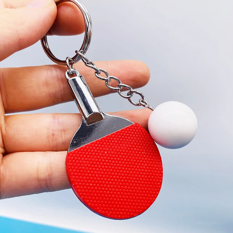 Table Tennis Olympics - 7가지 색상의 귀여운 탁구 라켓 펜던트,